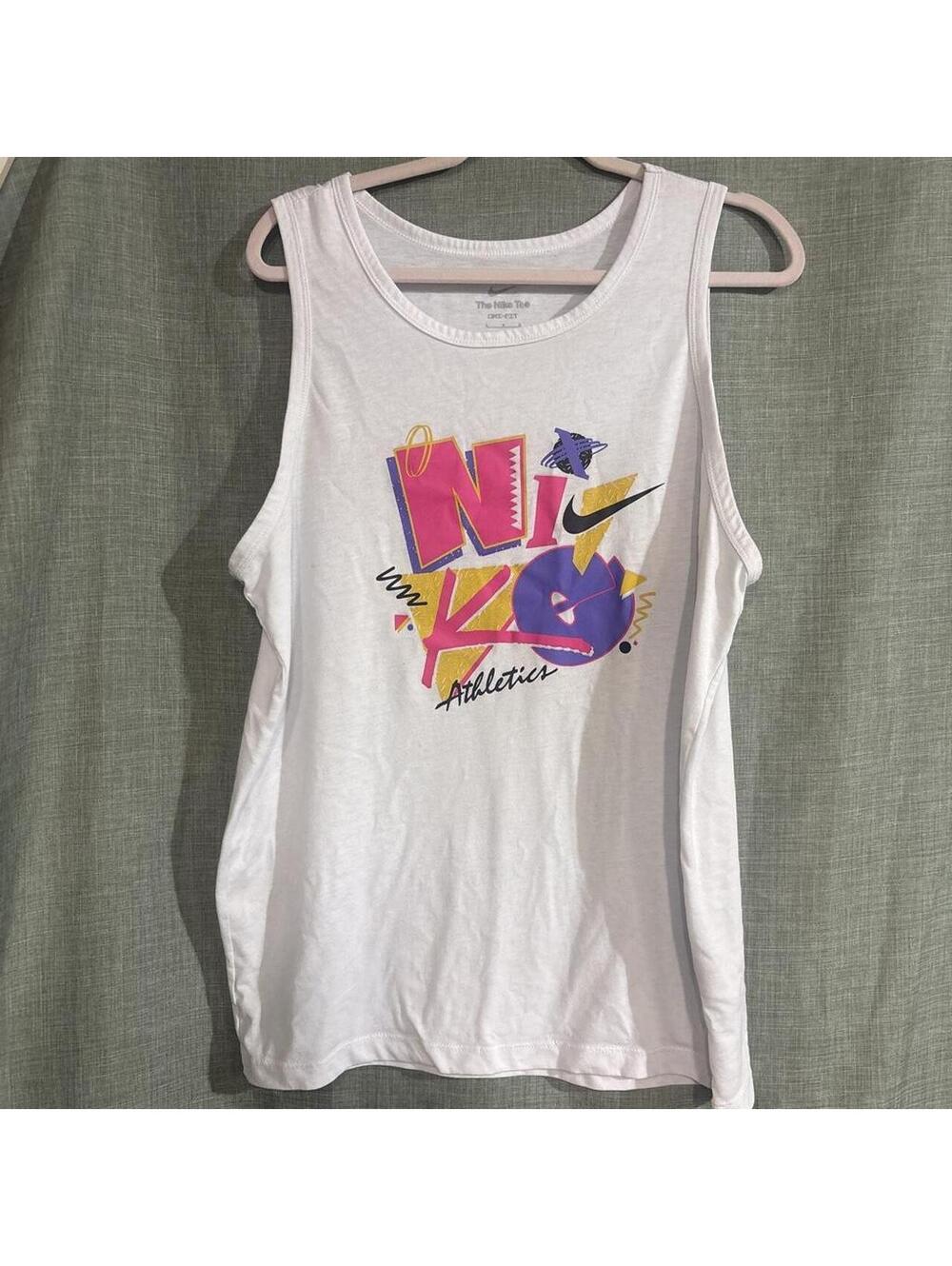 Nike Women's White and Pink Vests-tanks-cami